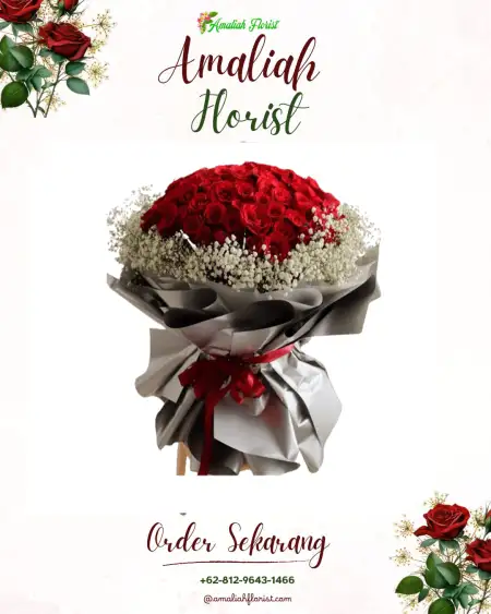 Buket Bunga Long Merah