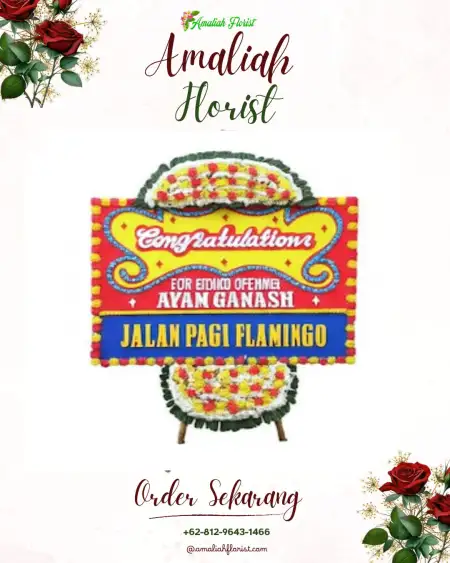 Sewa Papan Bunga Long Merah