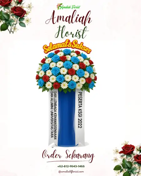 Standing Flowers Long Merah